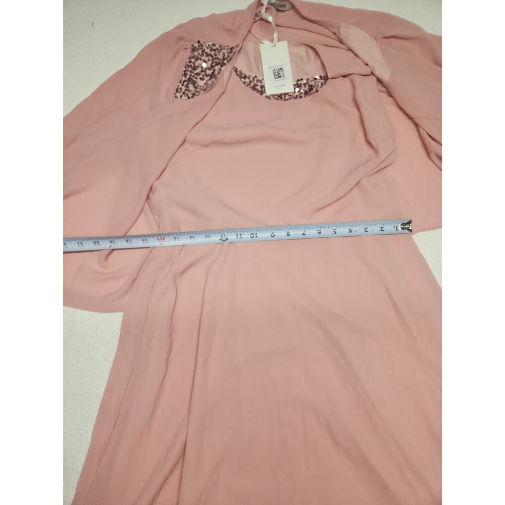 Grace Karin-Blush Pink Layered Chiffon Dress with Beaded Shoulders 004 - Picture 6 of 9